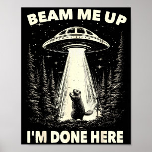 Groundhog Day Ufo Retro Graphic Vintage Alien Enco Poster