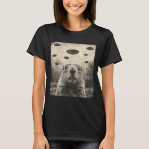 Groundhog Day Ufo Retro Graphic Vintage Alien Enco T-Shirt