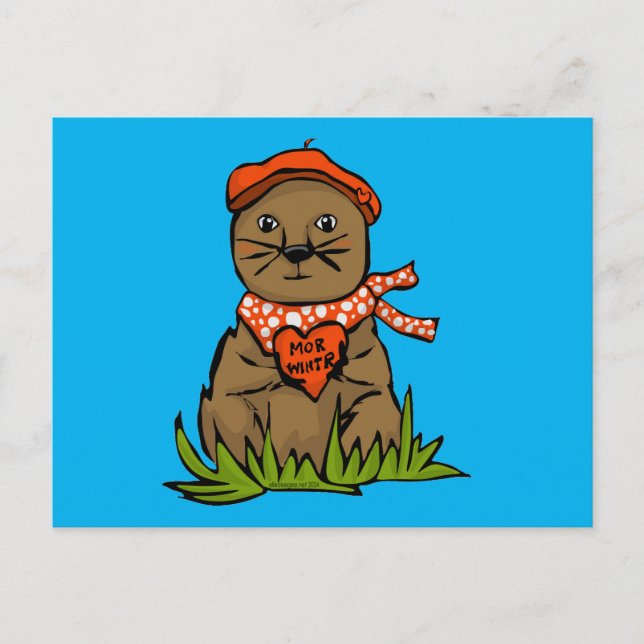Groundhog Day Valentine Postcard (Front)