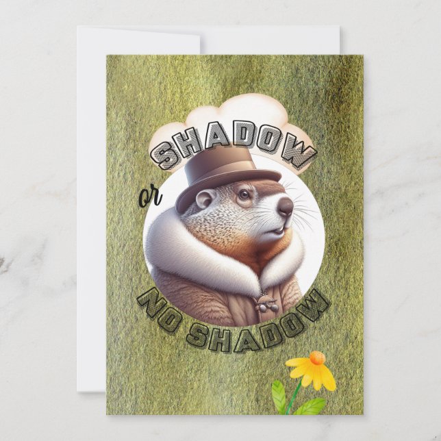 Groundhog day watercolor holiday card (Front)