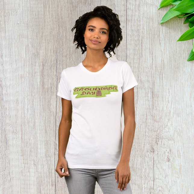 Groundhog Day Wood Lettering T-Shirt (Creator Uploaded)
