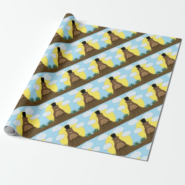 Groundhog day wrapping paper (Unrolled)