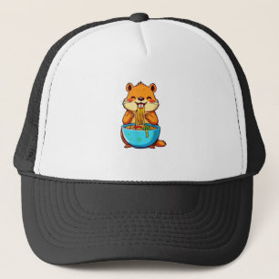 Groundhog Eating Ramen Happy Groundhog Day Trucker Hat