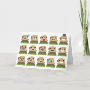 groundhog emojis card