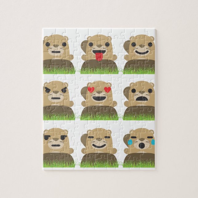 groundhog emojis jigsaw puzzle (Vertical)
