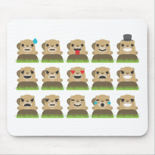 groundhog emojis mouse pad