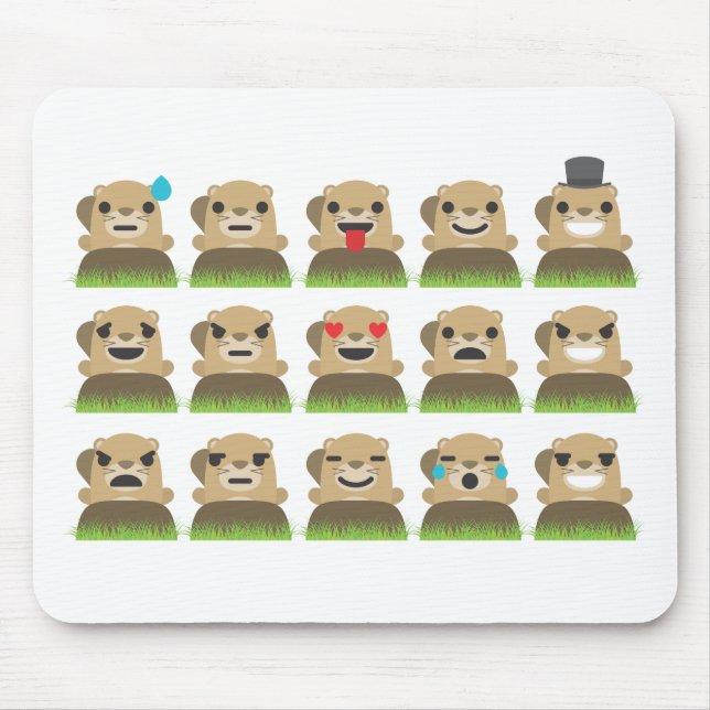 groundhog emojis mouse pad (Front)