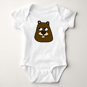 Groundhog Face Baby Bodysuit