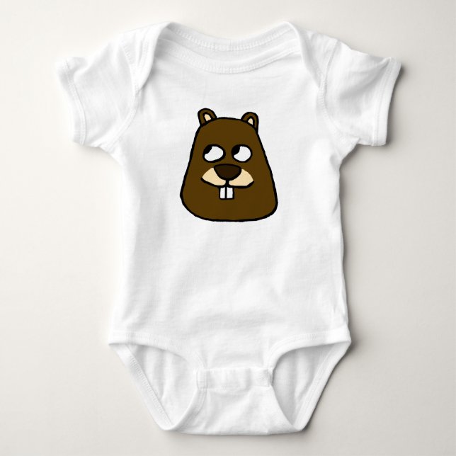 Groundhog Face Baby Bodysuit (Front)
