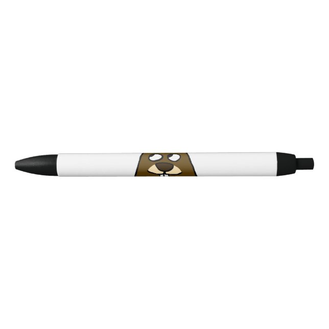 Groundhog Face Black Ink Pen (Front)