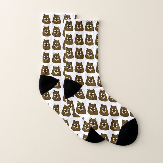 Groundhog Face Socks (Pair)