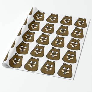 Groundhog Face Wrapping Paper