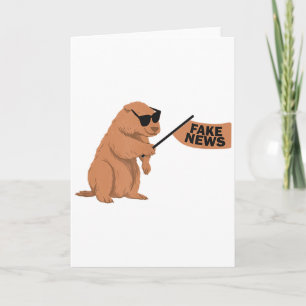 Groundhog Fake News Marmot Influencer Social Media Card
