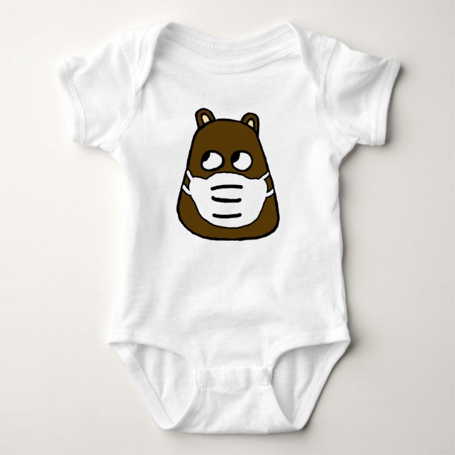 Groundhog in Face Mask Baby Bodysuit (Front)