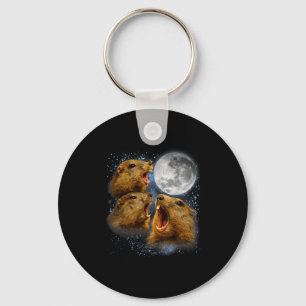 Groundhog Lover Groundhog Howling At The Moon Meme Key Ring