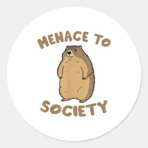 Groundhog Lover Wildlife Animal Groundhog Menace T Classic Round Sticker