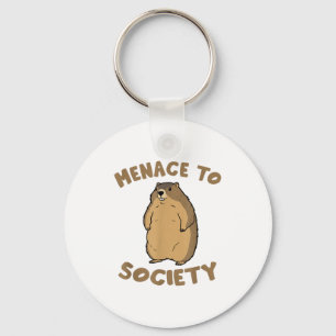 Groundhog Lover Wildlife Animal Groundhog Menace T Key Ring