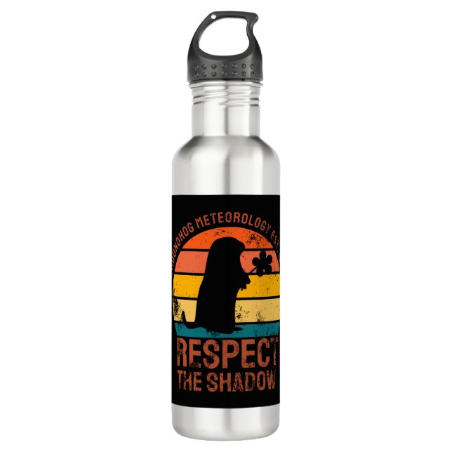 Groundhog Meteorology Est. 1887 710 Ml Water Bottle (Front)
