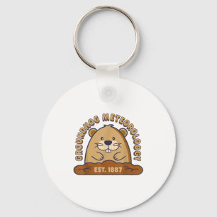 Groundhog Meteorology Est 1887 Men Women Woodchuck Key Ring
