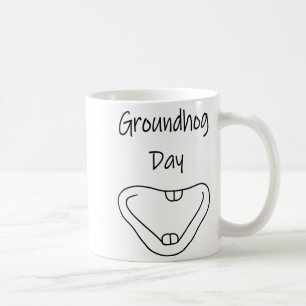 Groundhog Mouth Smile Line Art For Groundhog Day Coffee Mug