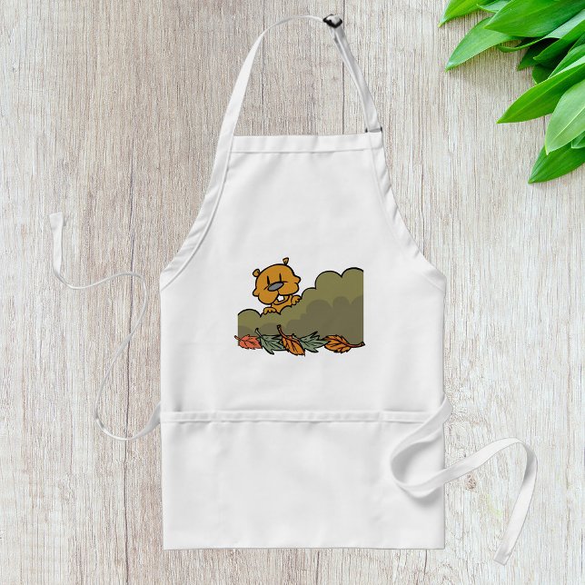 Groundhog Peeking Through Autumn Bushes  Standard Apron (Creator Uploaded)
