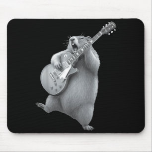 Groundhog Playing Guitar Rock Happy Groundhog Day Mouse Pad