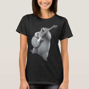 Groundhog Playing Guitar Rock Happy Groundhog Day T-Shirt