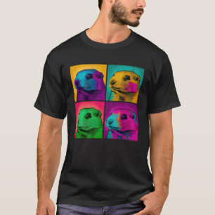 Groundhog Pop Illustration Colourful Animal Women T-Shirt