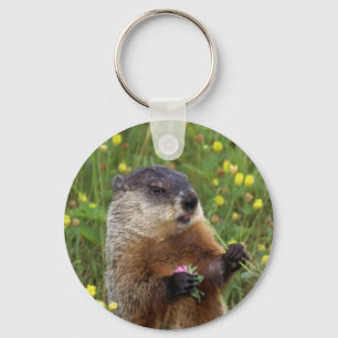 Groundhog Pose Key Ring