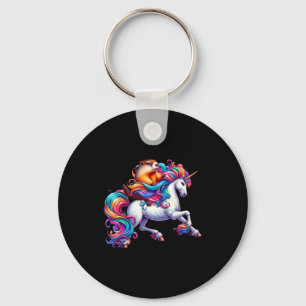 Groundhog Riding Unicorn Costume Family Kids Toddl Key Ring