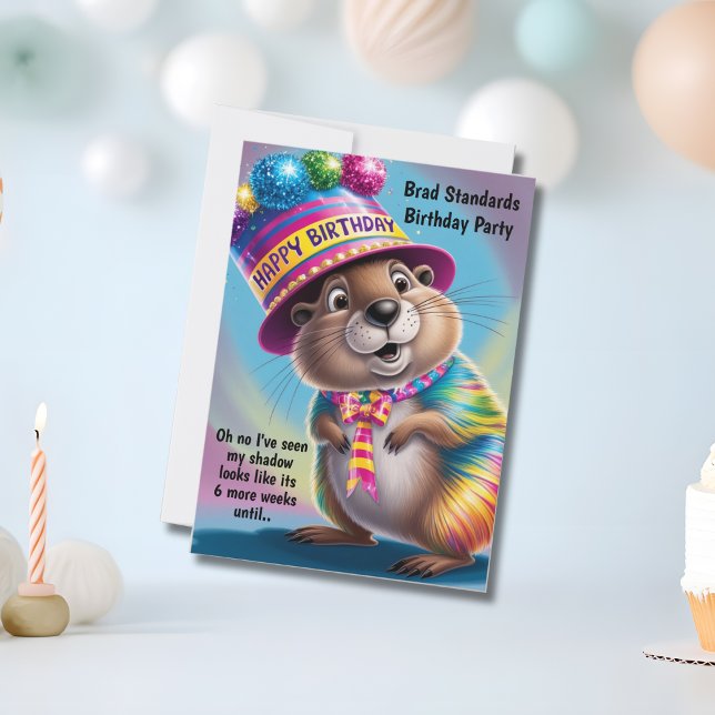 groundhog sees shadow psychedelic colours invitation (Creator Uploaded)