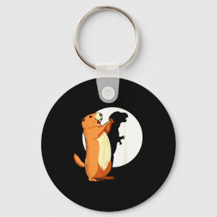 Groundhog Shadow Dinosaur Funny Puppet Happy Groun Key Ring