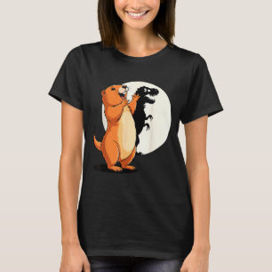 Groundhog Shadow Dinosaur Funny Puppet Happy Groun T-Shirt