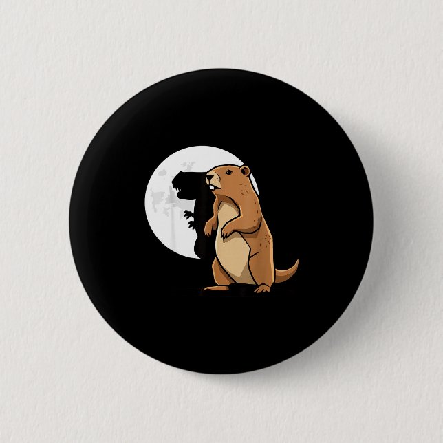 Groundhog Shadow Dinosaur Puppet Happy Groundhog D 6 Cm Round Badge (Front)