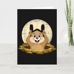 Groundhog Shadow Funny Puppet Happy Groundhog Day  Card