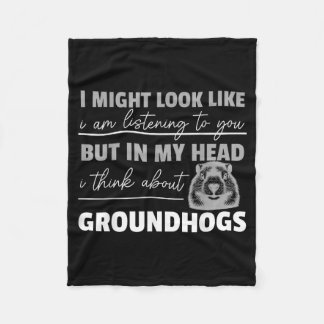 Groundhog Shirt Groundhog Lover Groundhogs _15  Fleece Blanket