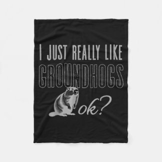 Groundhog Shirt Groundhog Lover Groundhogs _21  Fleece Blanket