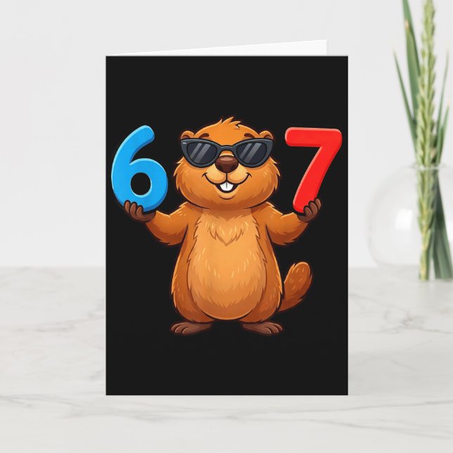 Groundhog Six Seven Drip 67 Meme Funny 6-7 Groundh Card (Front)