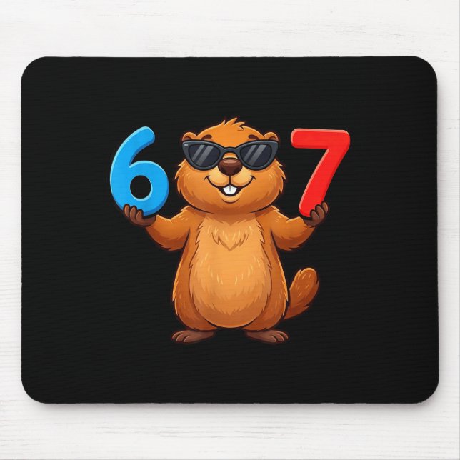 Groundhog Six Seven Drip 67 Meme Funny 6-7 Groundh Mouse Pad (Front)