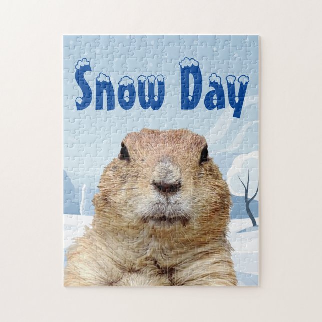 Groundhog Snow Day Jigsaw Puzzle (Vertical)