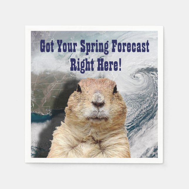 Groundhog Spring Forecast Napkin (Front)