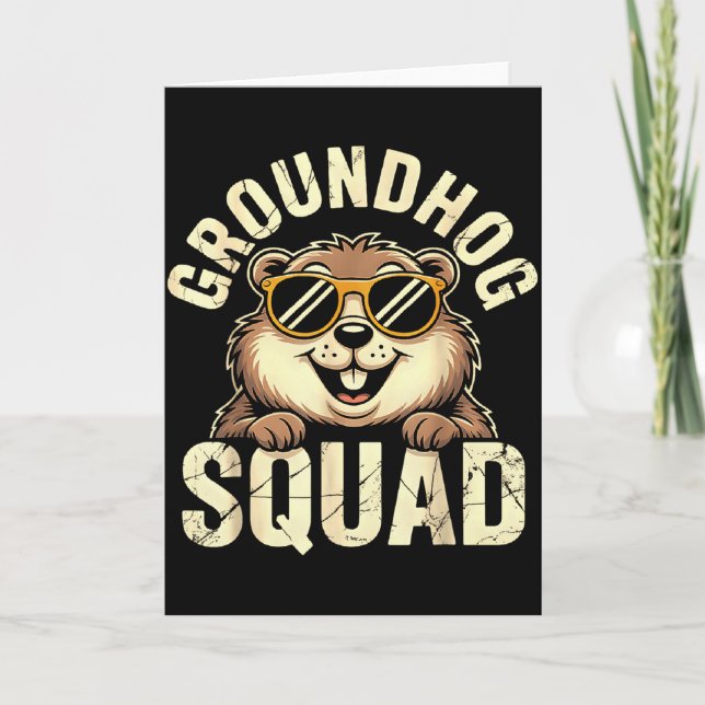 Groundhog Squad 2026 Happy Groundhog Day  Card (Front)