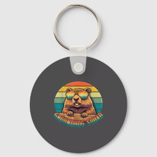 Groundhog Squad Retro Happy Groundhog Day Vintage Key Ring