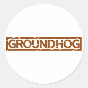 Groundhog Stamp Classic Round Sticker