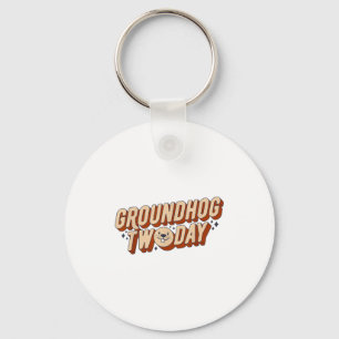 Groundhog Twoday Retro Vintage Funny Animal Pun Me Key Ring