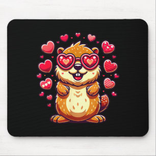 Groundhog Valentines Day Animal Lovers _4 Mouse Pad