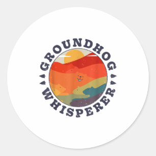 Groundhog Whisperer Retro Vintage Woodchuck Animal Classic Round Sticker