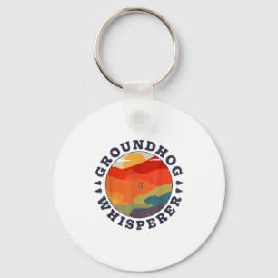 Groundhog Whisperer Retro Vintage Woodchuck Animal Key Ring