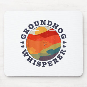 Groundhog Whisperer Retro Vintage Woodchuck Animal Mouse Pad