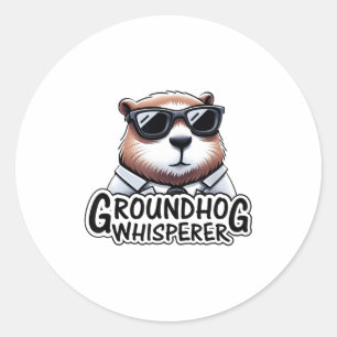 Groundhog Whisperer Team No Shadow Crew Groundhog Classic Round Sticker